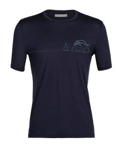 Icebreaker Shirts M's Tech Lite II SS Tee- Single Line Camp Midnight