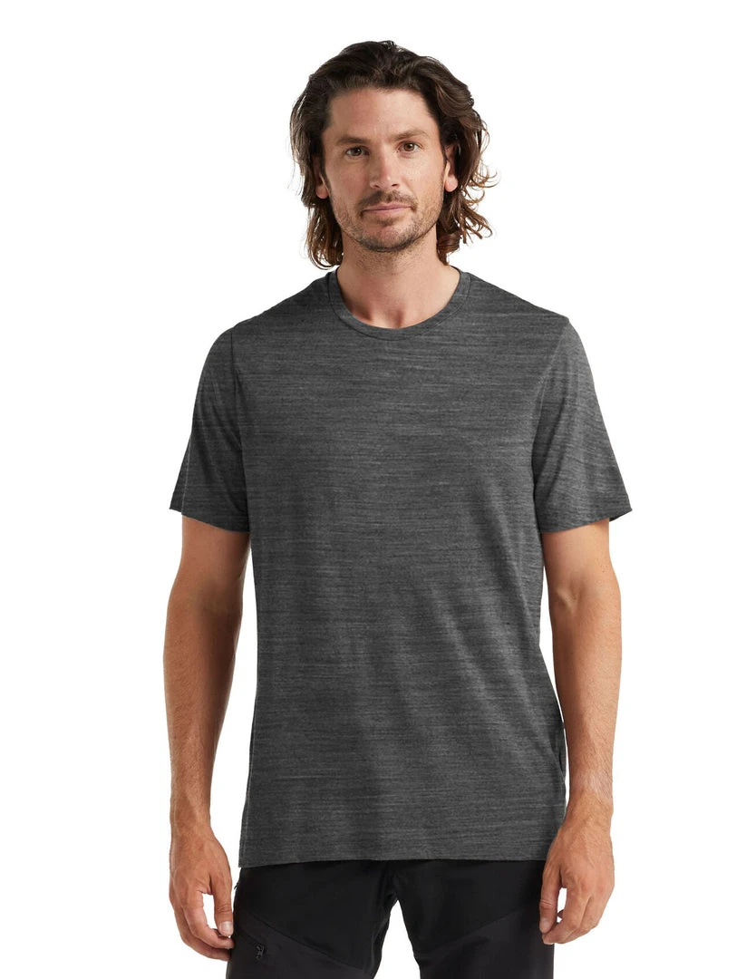 Icebreaker Men's Tech Lite II Short Sleeve Shirt - Gritstone Heather 2 Vamosoutdoors M's Tech Lite II SS Tee- Gritstone Heather Shirts
