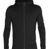 Icebreaker M's Merino Descender Long Sleeve Zip Jacket- Jet Heather