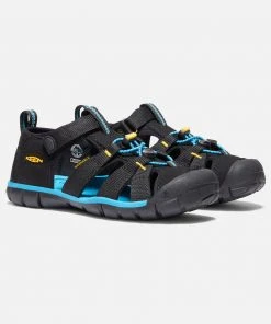 Keen Big Kids' Seacamp II CNX Water Sandals - Black/Keen Yellow | Durable & Comfortable 9 Big Kids' Seacamp II CNX - Black/Keen Yellow