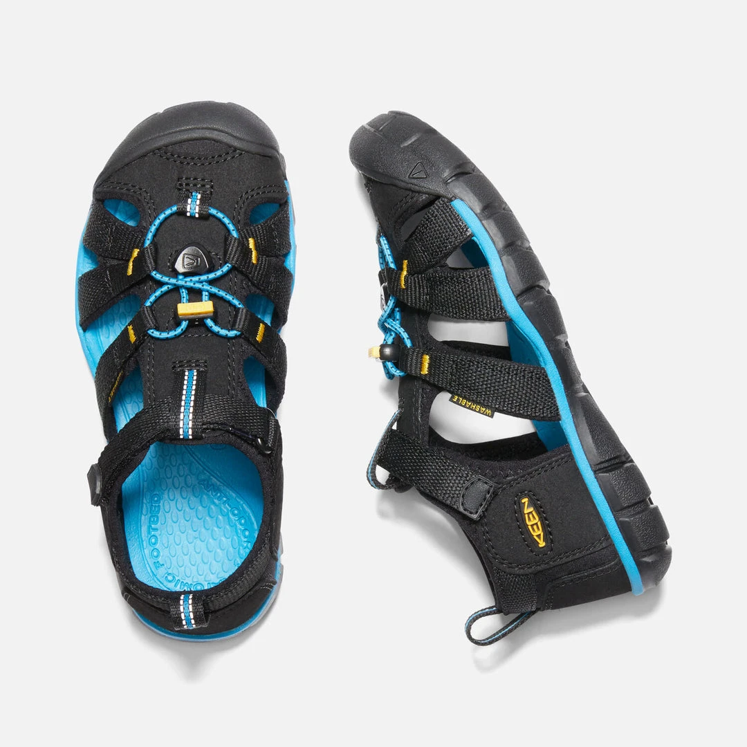 Keen Big Kids' Seacamp II CNX Water Sandals - Black/Keen Yellow | Durable & Comfortable 5 Big Kids' Seacamp II CNX - Black/Keen Yellow