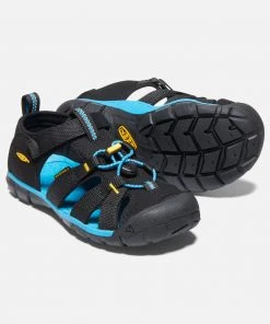 Keen Big Kids' Seacamp II CNX Water Sandals - Black/Keen Yellow | Durable & Comfortable 10 Big Kids' Seacamp II CNX - Black/Keen Yellow