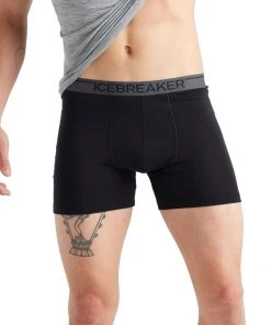 Icebreaker M's Anatomic Boxers- Black
