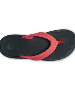 Olukai Footwear W's Ohana Sandals- Hot Coral/Black