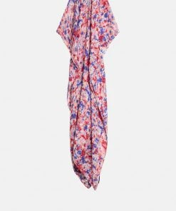Sandwich Flower Print Scarf - Red Bud WOMENS