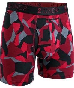 2 UNDR Base Layers Swing Shift Boxer Brief - Fire Camo