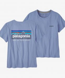 Patagonia W's P-6 Mission Organic T-Shirt - Light Current Blue WOMENS