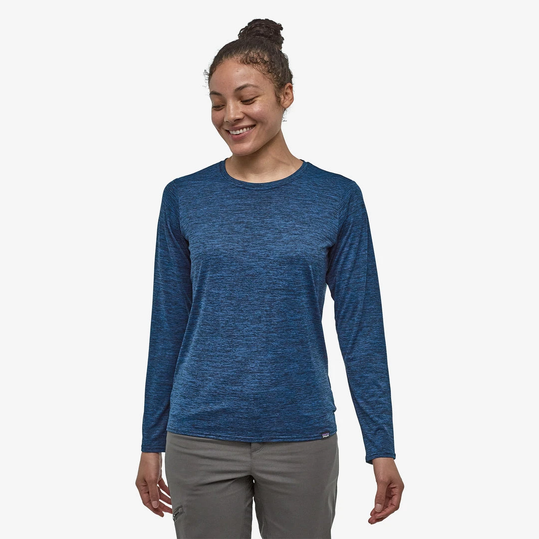 Patagonia Women's Capilene Cool Long Sleeve Shirt - Viking Blue | Eco-Friendly Performance Top 1 Patagonia W's L/S Capilene Cool Shirt - Viking Blue WOMENS