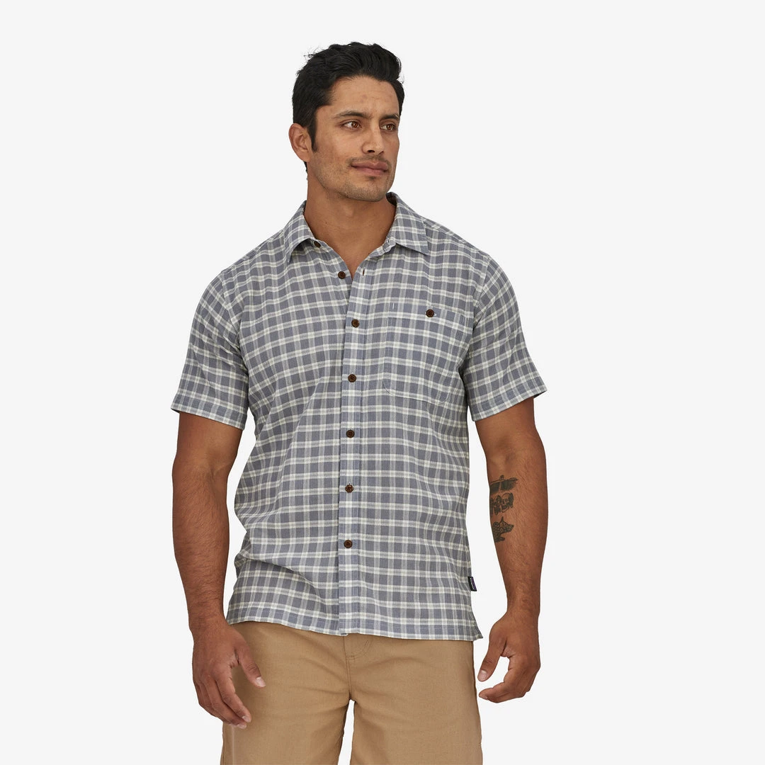 Patagonia Men's A/C Shirt - Local Harvester Stone Blue | Eco-Friendly Casual Top 1 Patagonia Shirts M's A/C Shirt- Local Harvester Stone Blue