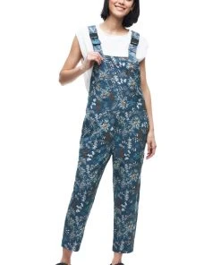 Indyeva WOMENS ARIN Overalls - Botanical Deep Sea Print