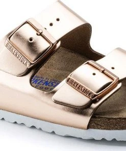 Birkenstock Arizona Leather Metallic Copper - Soft Footbed Footwear
