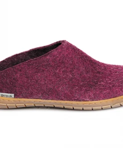 Vamosoutdoors Glerup Slipper With Rubber Sole - Cranberry