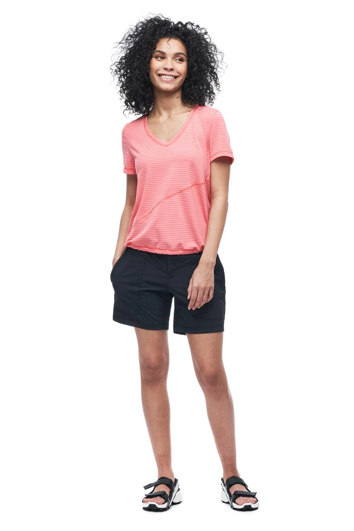 Indyeva Women's KURAK Shirt - Pomelo Petunia Stripe | Stylish & Comfortable Top 1 Indyeva WOMENS KURAK Shirt- Pomelo Petunia Stripe