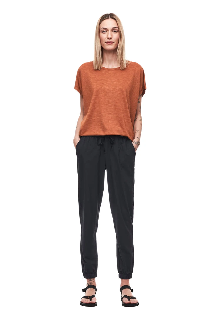 Indyeva LASTIK Pants - Black | High-Waisted Stretch Women's Pants 1 Indyeva LASTIK Pants - Black