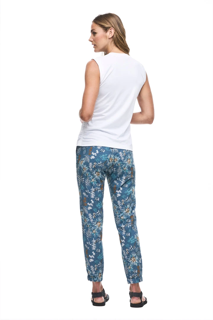 Indyeva LASTIK Pants - Botanical Deep Sea Print - Women's High-Waisted Yoga Pants 4 Indyeva LASTIK Pants - Botanical Deep Sea Print WOMENS