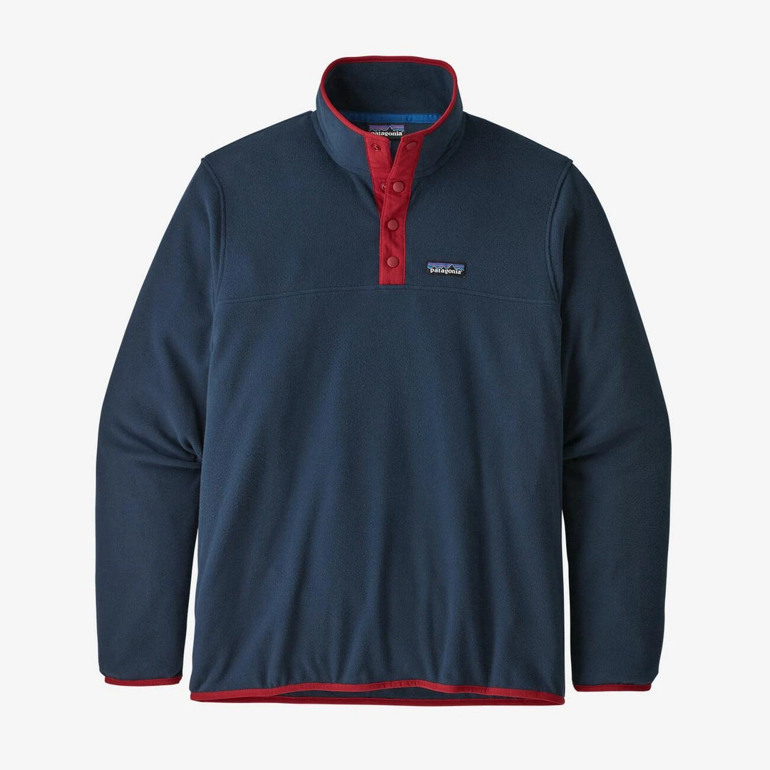 Patagonia Men's Micro D® Snap-T® Fleece Pullover - New Navy with Classic Red | Warm & Stylish Sweaters 3 Patagonia M's Micro D® Snap-T® Fleece Pullover - New Navy W/Classic Red Sweaters