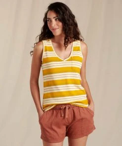 Toad&Co W's Grom Tank- Butter 70's Stripe