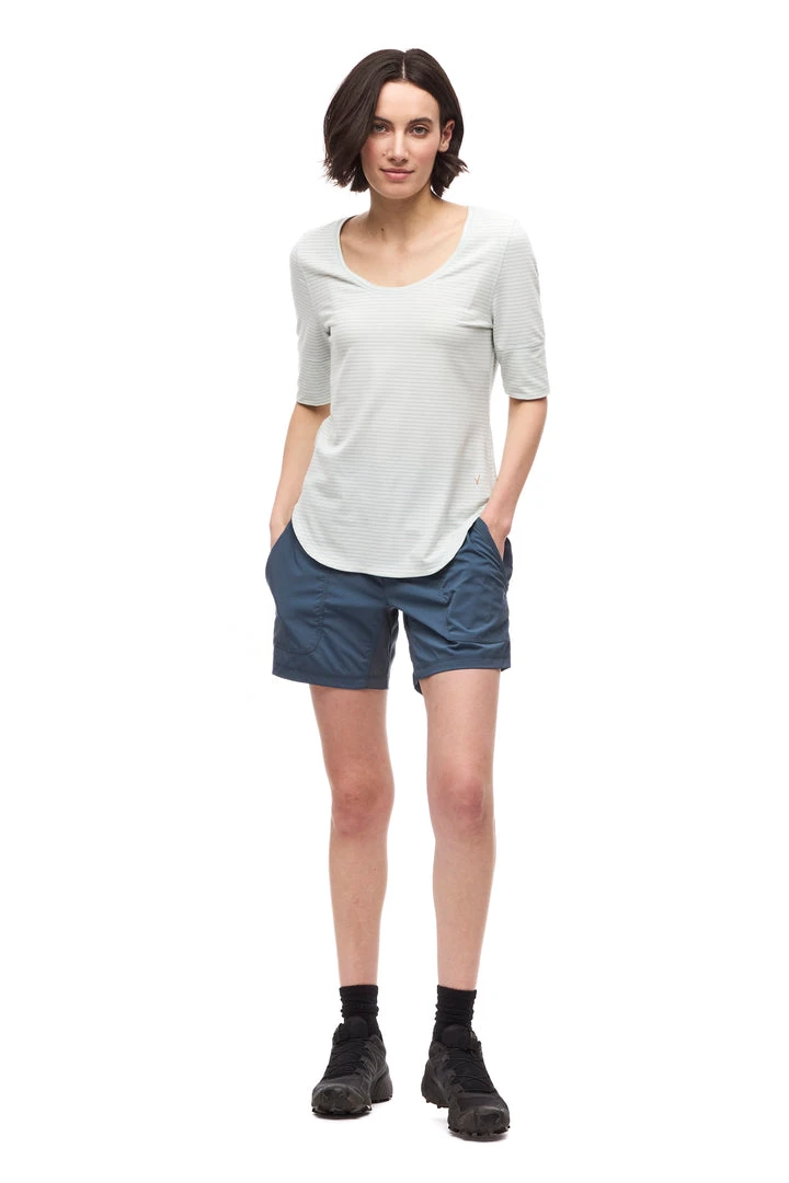 Indyeva VOOLAMA III Shirt - Celeste Wave Stripe | Women's Stylish Tops 1 Indyeva VOOLAMA III Shirt - Celeste Wave Stripe