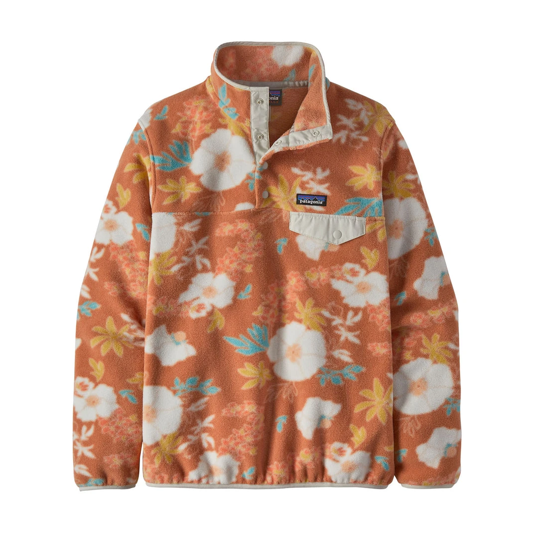 Patagonia Women's W's Lightweight Synchilla® Snap-T® Fleece Pullover - Flower Power Big: Toasted Peach 3 Patagonia WOMENS W's Lightweight Synchilla® Snap-T® Fleece Pullover - Flower Power Big: Toasted Peach