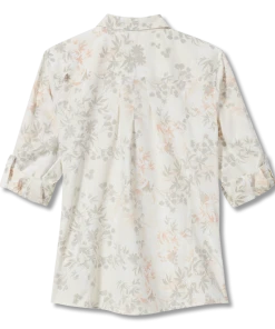 Royal Robbins W's Expedition 3/4 Sleeve - Creme Zephyr Pt WOMENS