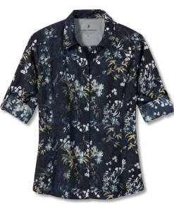 Royal Robbins W's Expedition 3/4 Sleeve - Navy Zephyr Pt