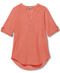 Royal Robbins WOMENS Oasis Tunic II 3/4 Sleeve - Light Coral