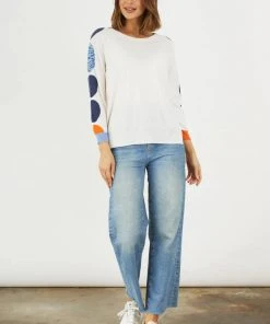 Zaket & Plover W's Spot Sleeve Sweater - White