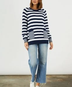 Zaket & Plover W's Nautical Stripe Sweater - Navy