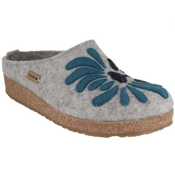 Vamosoutdoors Haflinger Clogs Blooming - Silver Grey | Women's Comfort Slippers 1 Vamosoutdoors Footwear Haflinger Clogs Blooming - Silver Grey