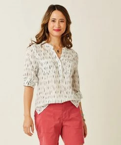 Carve Dylan Gauze Shirt - Cloud Ikat WOMENS