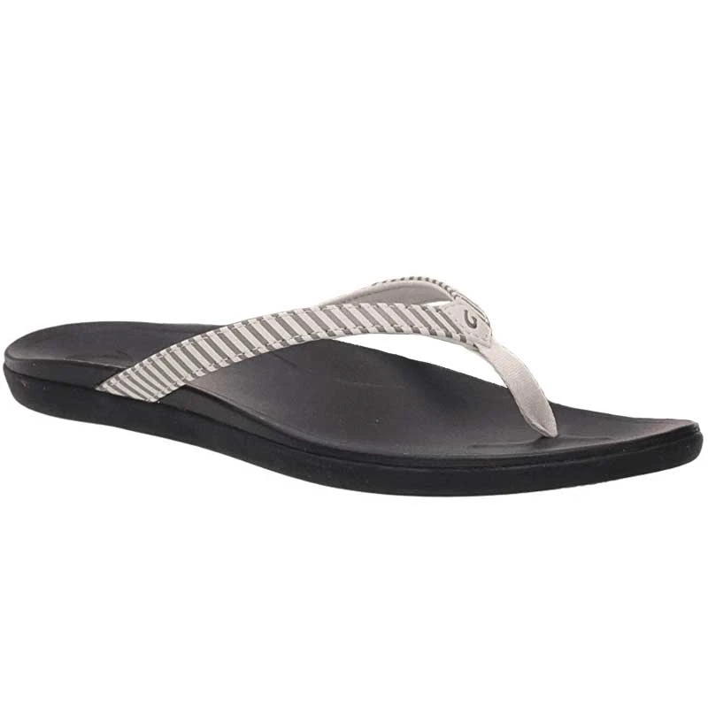 Olukai Women's Ho'opio Sandals - Bone/Stripe | Comfortable & Stylish Footwear 1 Olukai Footwear W's Ho'opio Sandals - Bone/Stripe