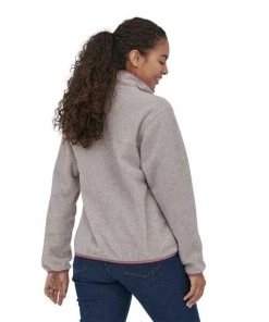 Patagonia W's Lightweight Synchilla® Snap-T® Fleece Pullover - Oatmeal Heather/ Light Star Pink WOMENS